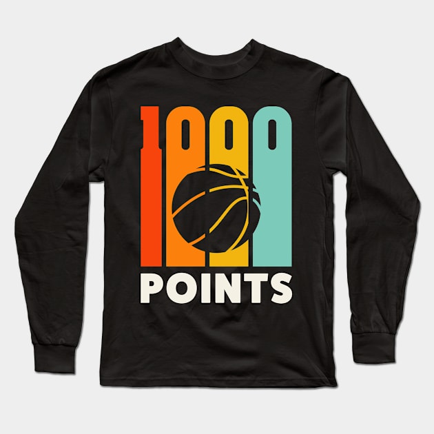 1000 Points Basketball Scorer High School Basketball Mom Long Sleeve T-Shirt by PodDesignShop